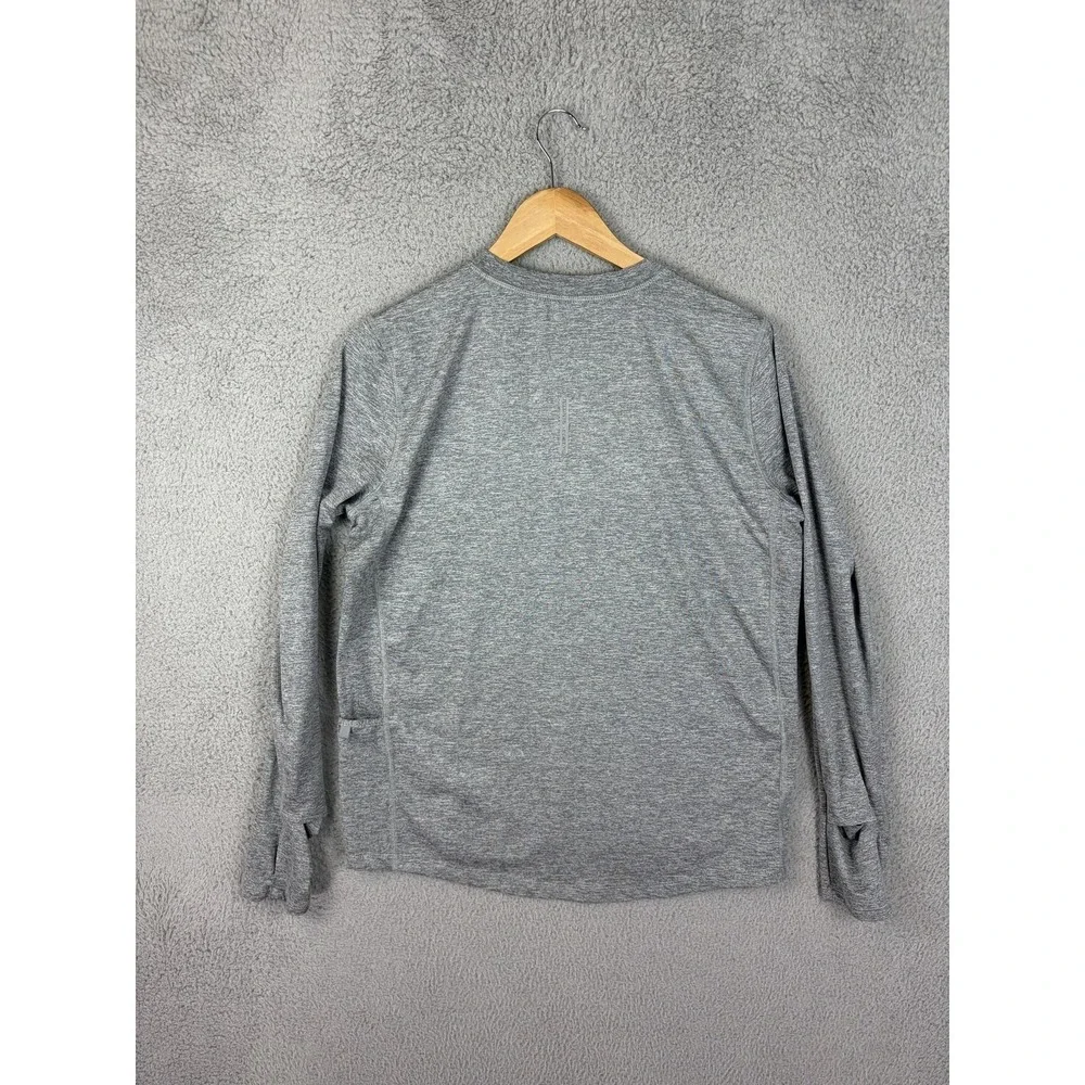 Nike Running Shirt Mens Medium Gray Dri-FIT Long Sleeve Athletic Tee Top Mens